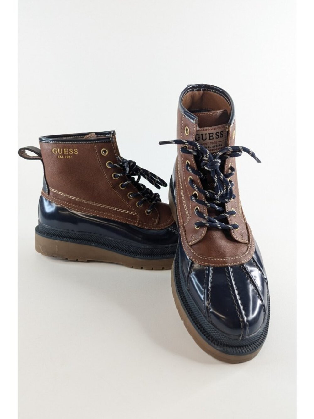 Guess Duck Boots Mens 9 Womens 10 Brown Waterproof Winter Snow Rain Shoes - Picture 9 of 9